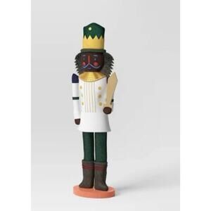 18.5" Christmas Fabric Decorative Nutcracker w/ Sword White/Gold Wondershop